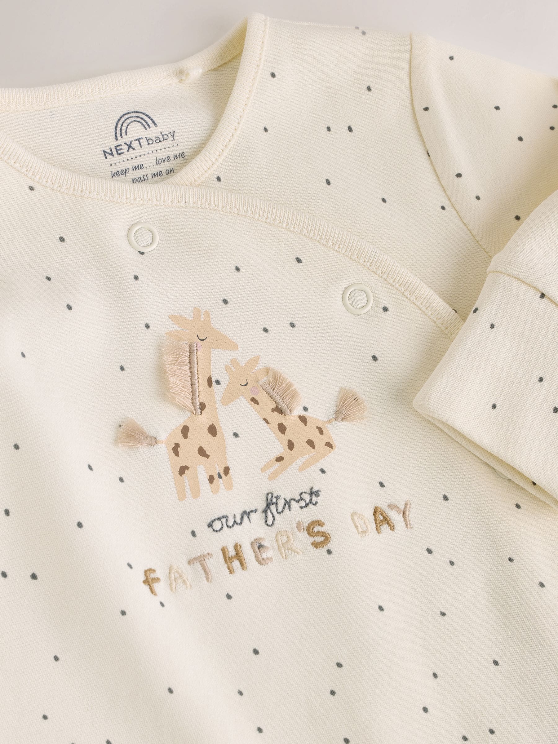 Cream My First Fathers Day Baby Sleepsuit (0-18mths) image 4
