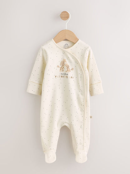 Cream My First Fathers Day Baby Sleepsuit (0-18mths) image 1