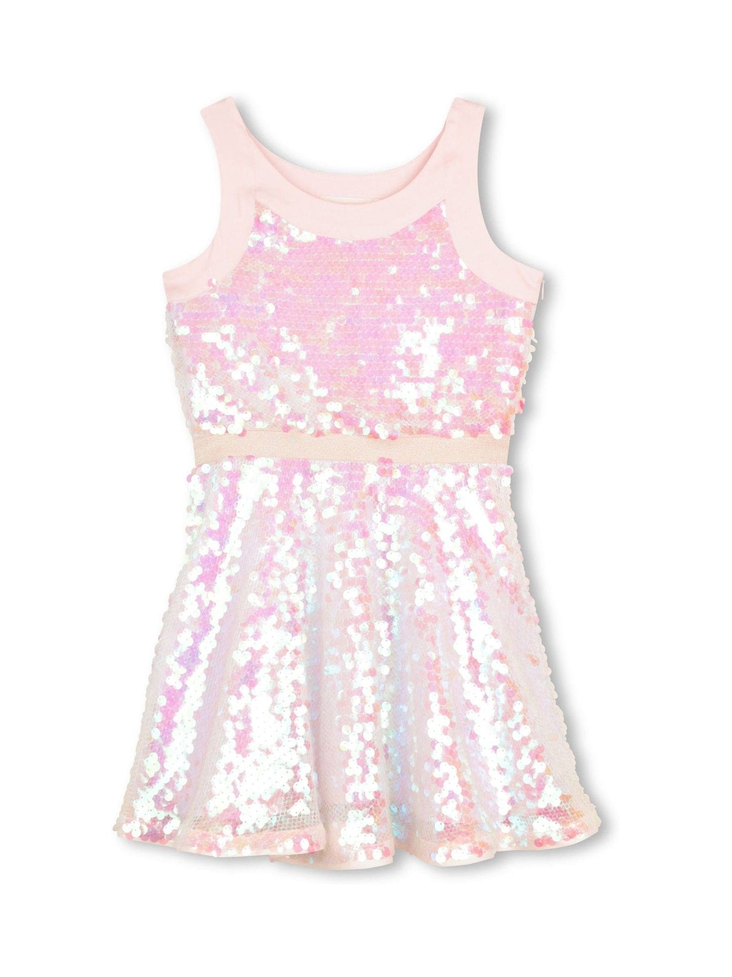 Billieblush Pink Iridecent Sequin Racer Neck Party Dress image 1