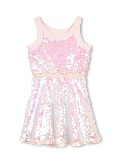 Billieblush Pink Iridecent Sequin Racer Neck Party Dress image 1