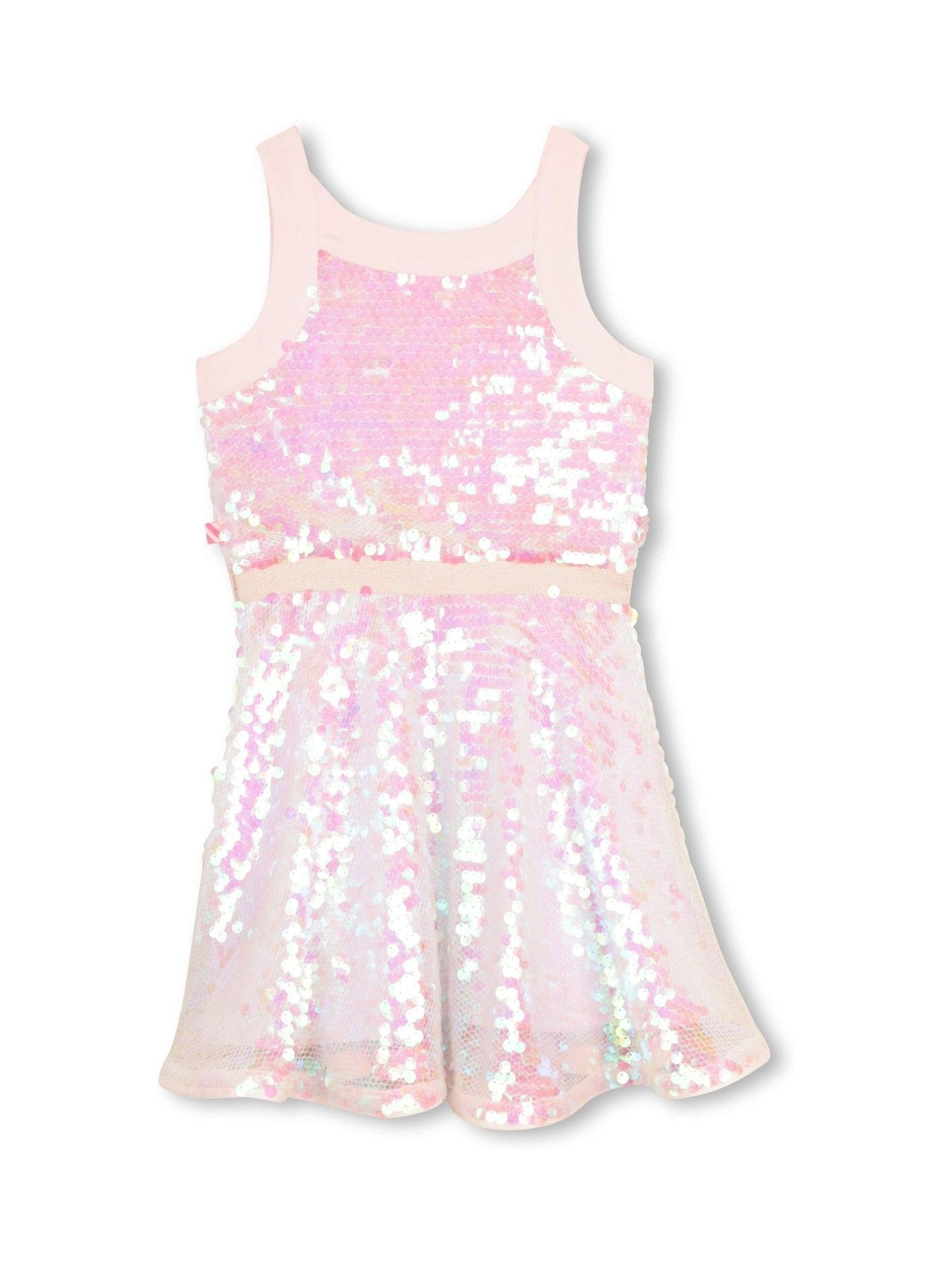 Billieblush Pink Iridecent Sequin Racer Neck Party Dress image 2