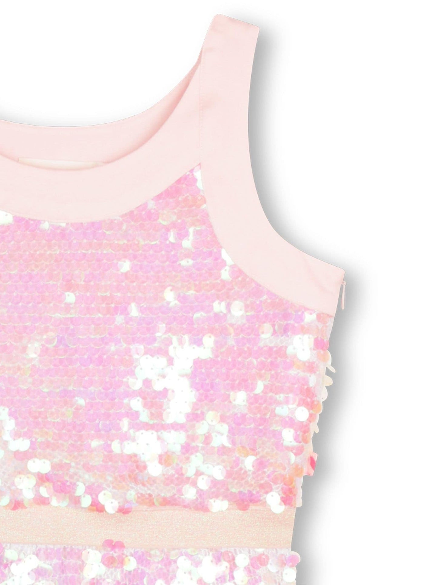 Billieblush Pink Iridecent Sequin Racer Neck Party Dress image 3