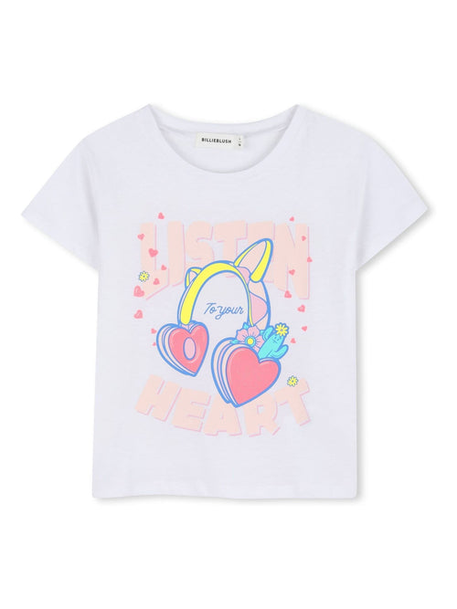 Billieblush White Short Sleeve Graphic Print T-Shirt image 1