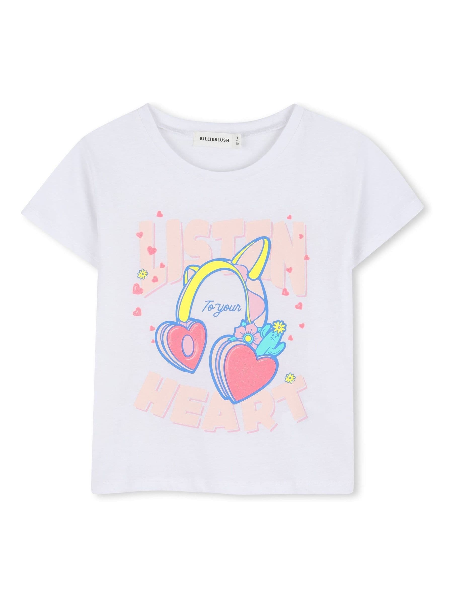 Billieblush White Short Sleeve Graphic Print T-Shirt image 1