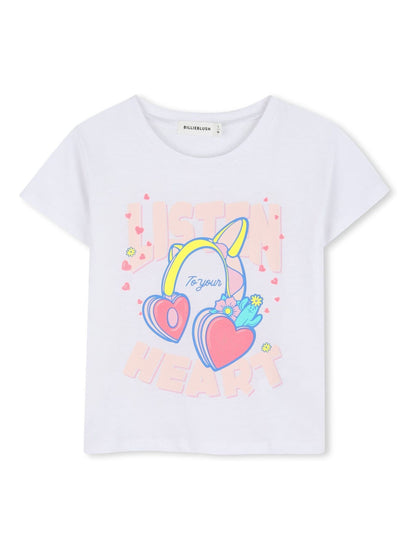 Billieblush White Short Sleeve Graphic Print T-Shirt image 1