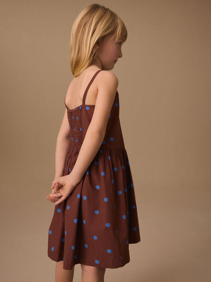 Chocolate Brown Spot Strappy Dress (3-16yrs) image 3