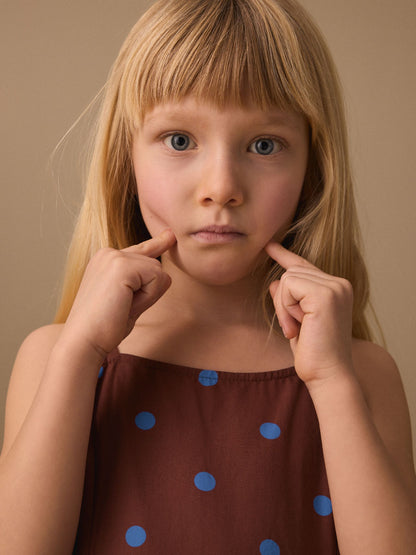 Chocolate Brown Spot Strappy Dress (3-16yrs) image 4