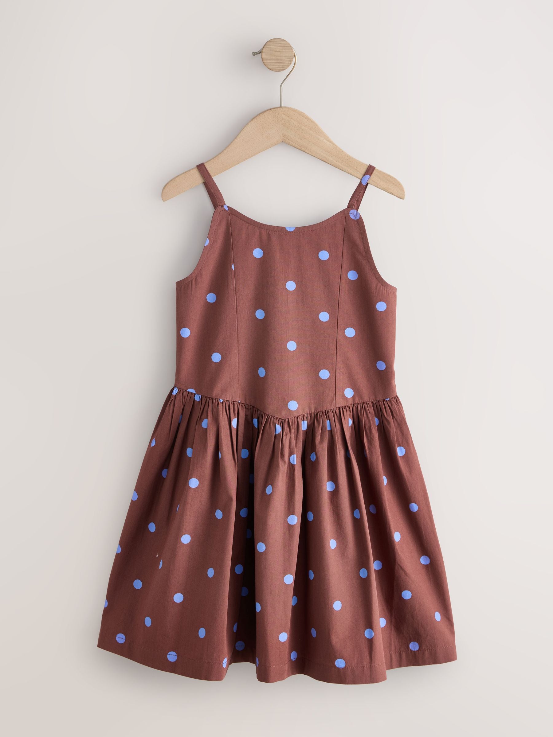 Chocolate Brown Spot Strappy Dress (3-16yrs) image 5