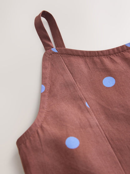 Chocolate Brown Spot Strappy Dress (3-16yrs) image 7