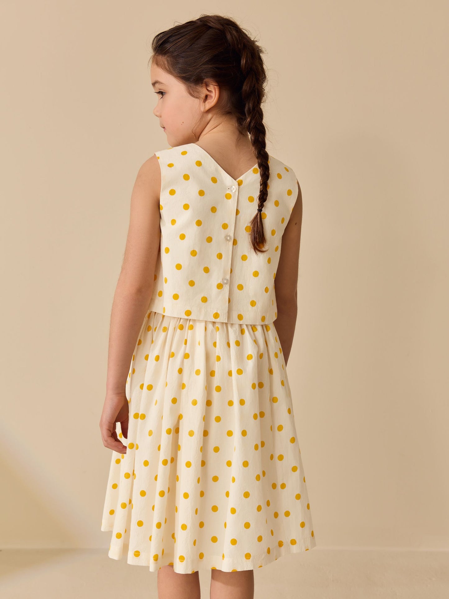 Yellow/White Spot Blouse and Skirt Set (3-16yrs) image 2