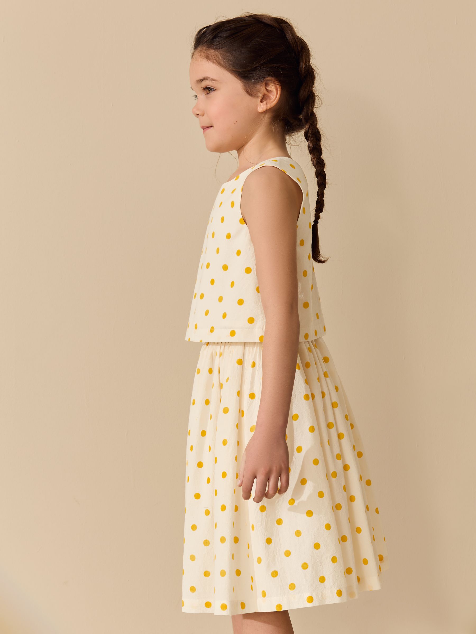Yellow/White Spot Blouse and Skirt Set (3-16yrs) image 3