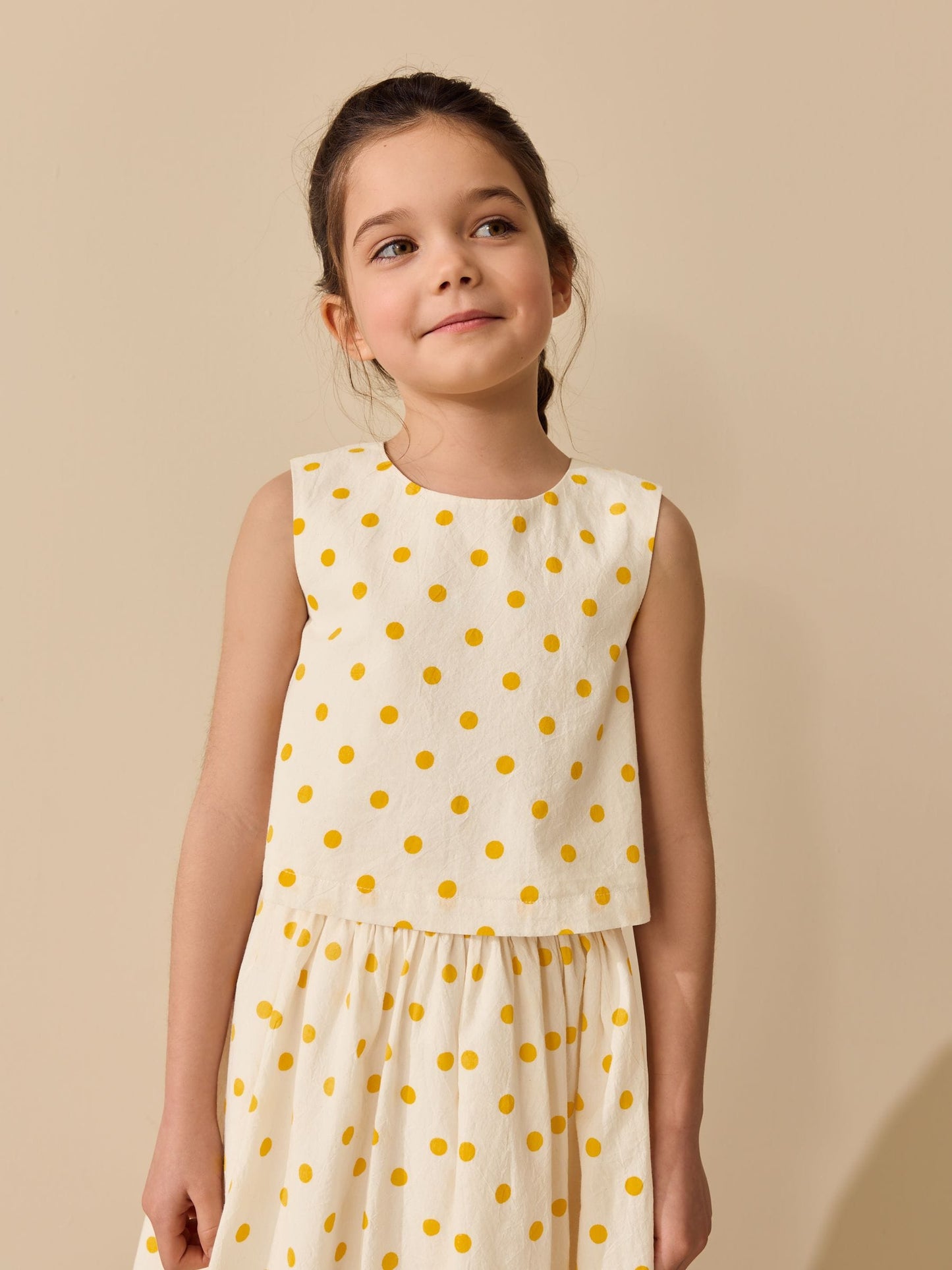 Yellow/White Spot Blouse and Skirt Set (3-16yrs) image 4