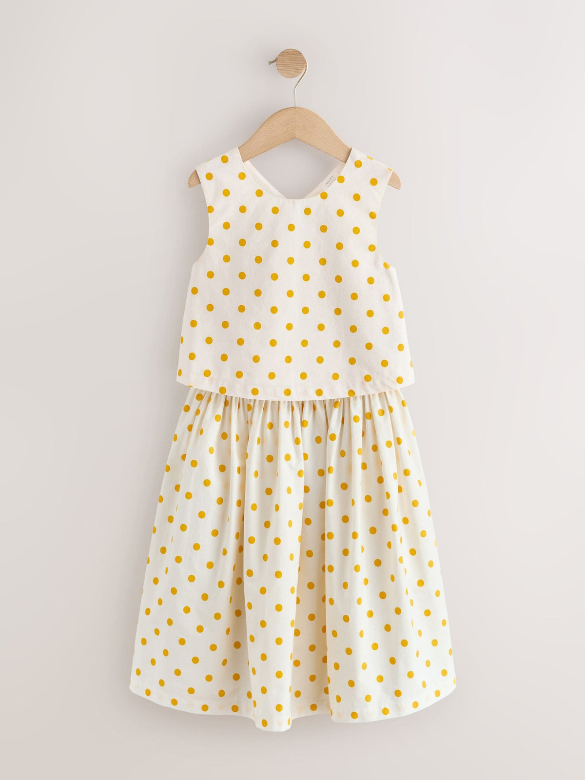 Yellow/White Spot Blouse and Skirt Set (3-16yrs) image 5