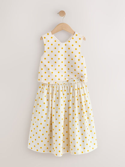 Yellow/White Spot Blouse and Skirt Set (3-16yrs) image 6