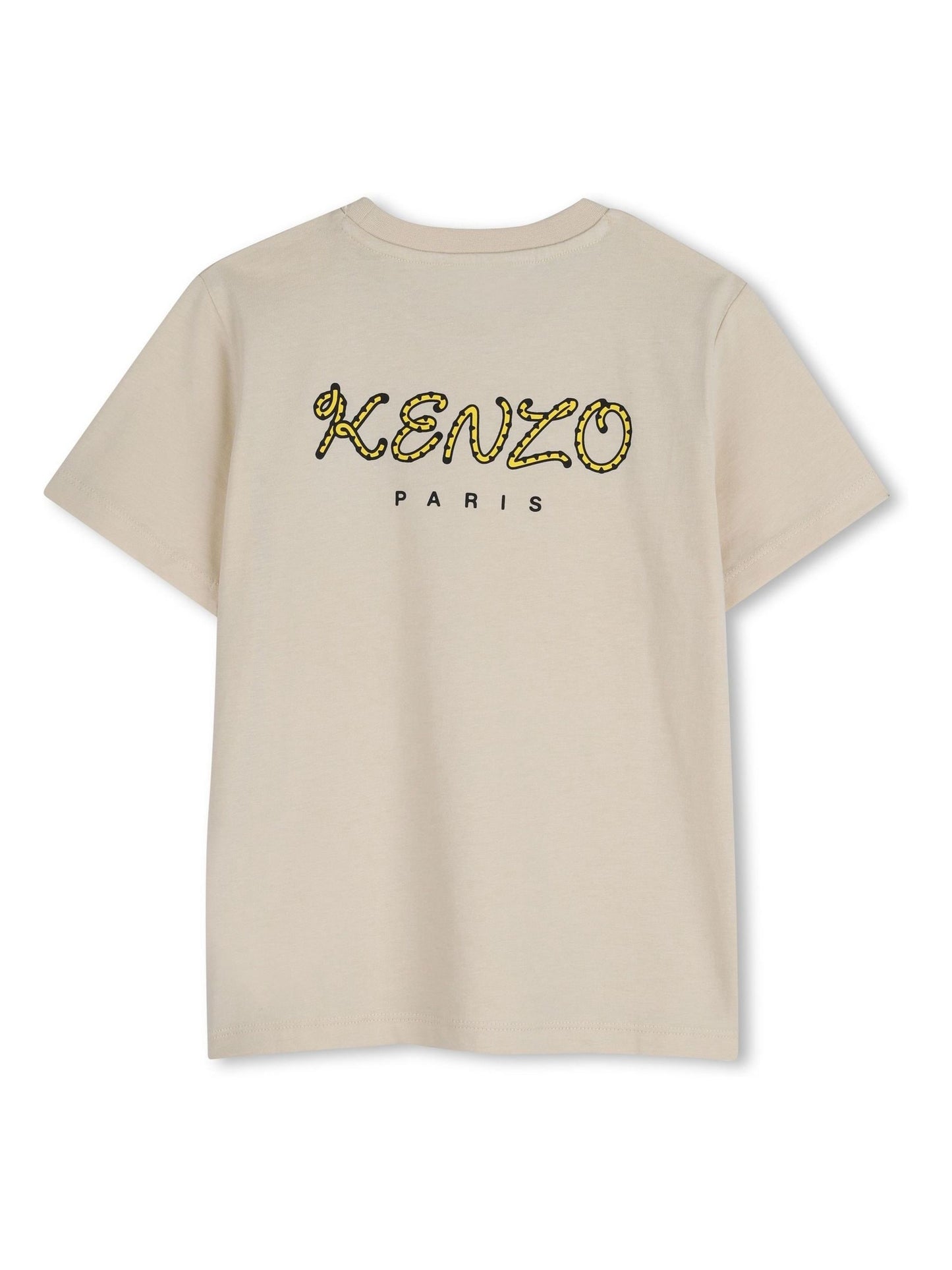 Kenzo Kids Cream Back Graphic Logo Crew Neck Short Sleeve T-Shirt image 2