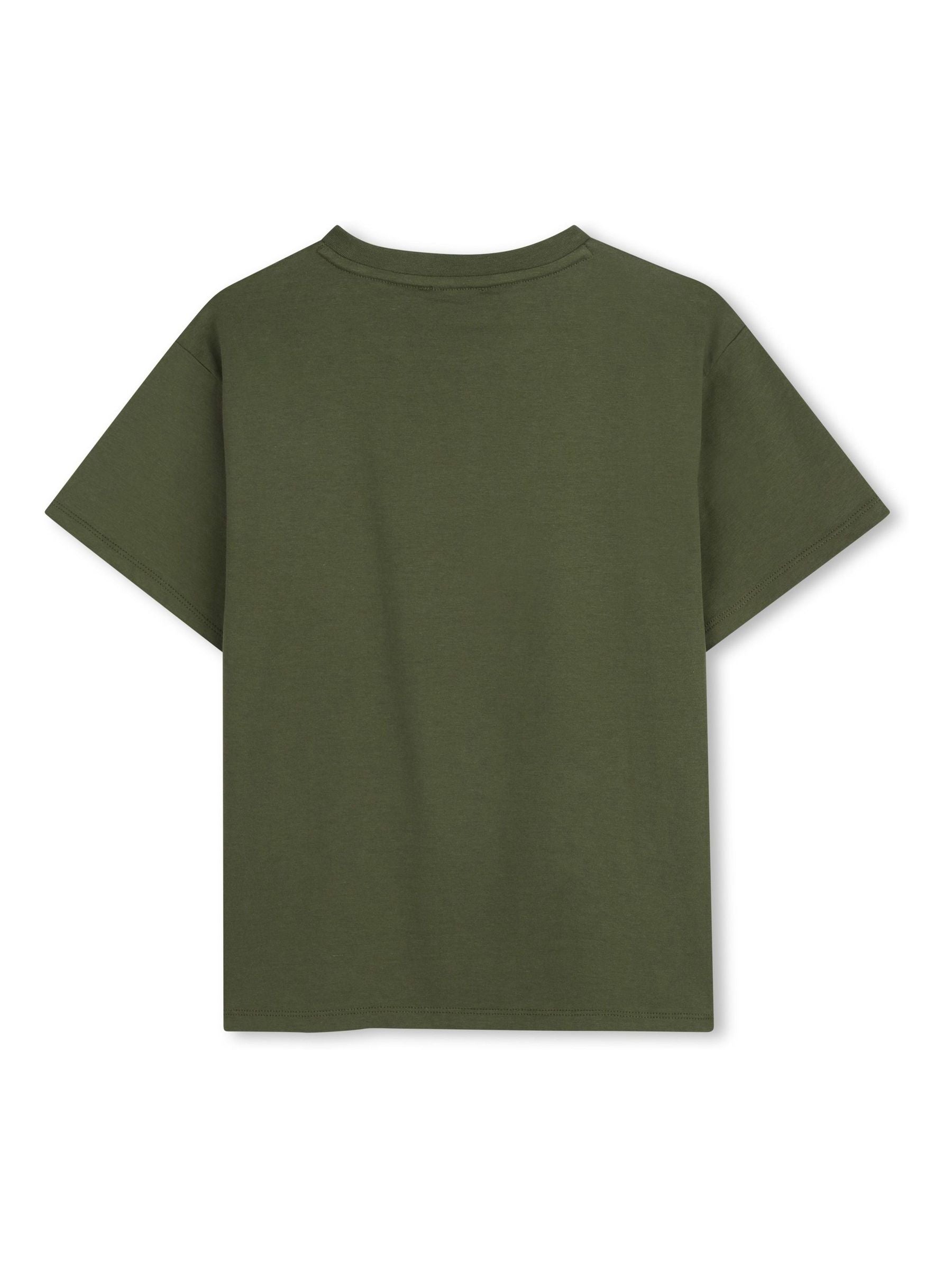 KENZO KIDS Green Graphic Logo Crew Neck Short Sleeve T-Shirt image 2