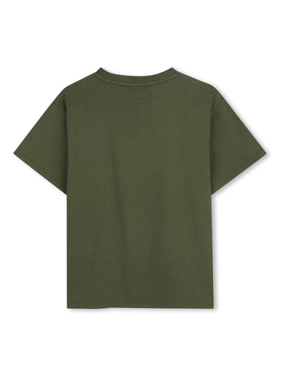 KENZO KIDS Green Graphic Logo Crew Neck Short Sleeve T-Shirt image 2