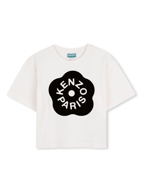 Kenzo Kids White Graphic Logo Crew Neck Short Sleeve T-Shirt image 1