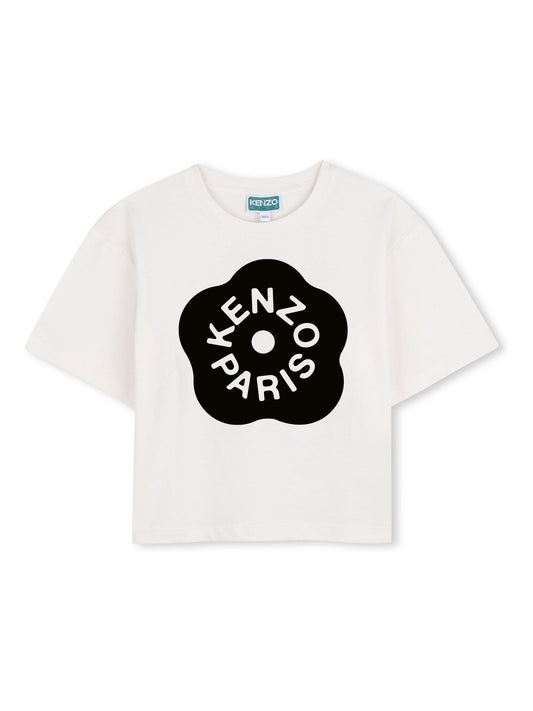 Kenzo Kids White Graphic Logo Crew Neck Short Sleeve T-Shirt image 1