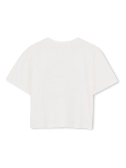 Kenzo Kids White Graphic Logo Crew Neck Short Sleeve T-Shirt image 2