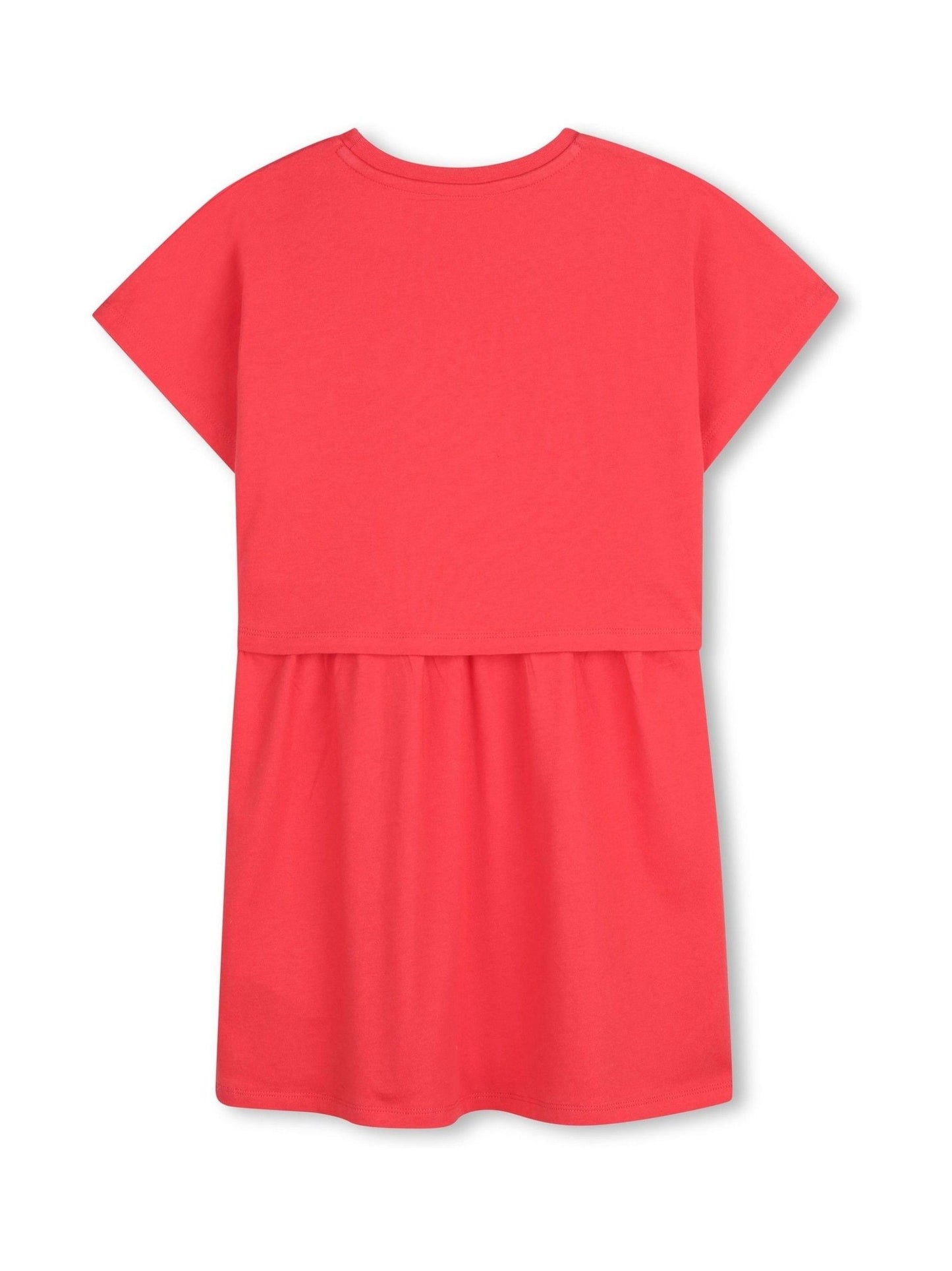 KENZO KIDS Red Logo Crew Neck Short Sleeve Dress image 2