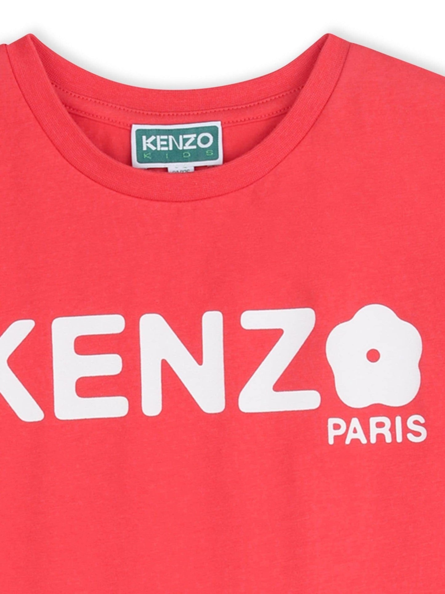 KENZO KIDS Red Logo Crew Neck Short Sleeve Dress image 3