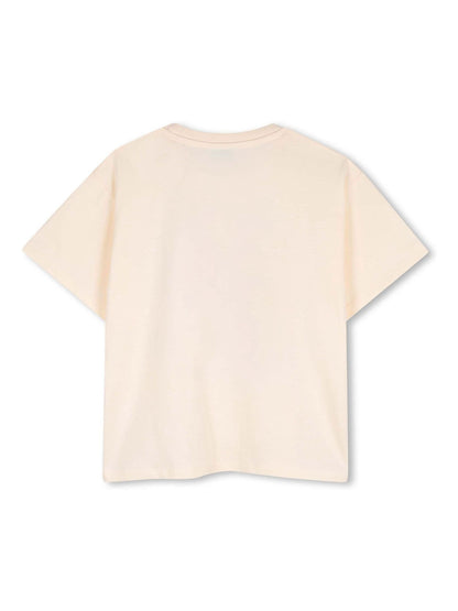 KENZO KIDS Cream Graphic Logo Crew Neck Short Sleeve T-Shirt image 2