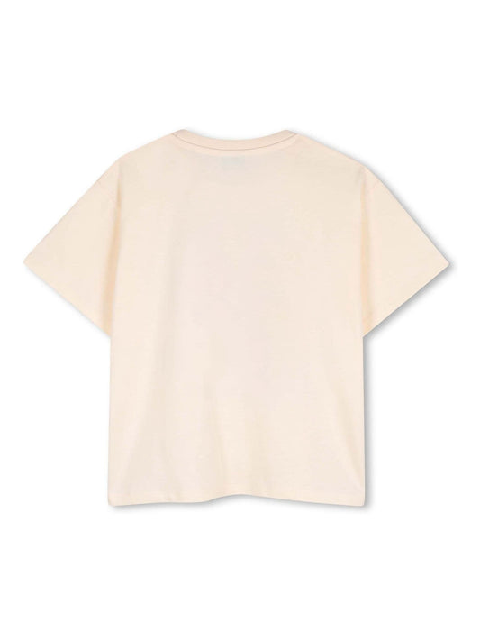 KENZO KIDS Cream Graphic Logo Crew Neck Short Sleeve T-Shirt image 2