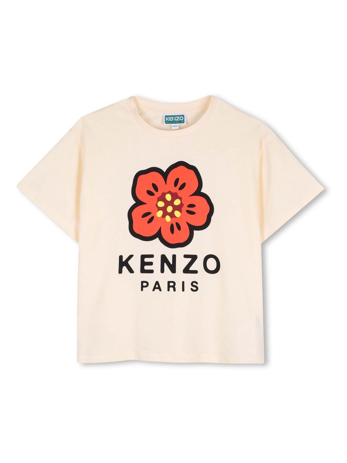 KENZO KIDS Cream Graphic Logo Crew Neck Short Sleeve T-Shirt image 3