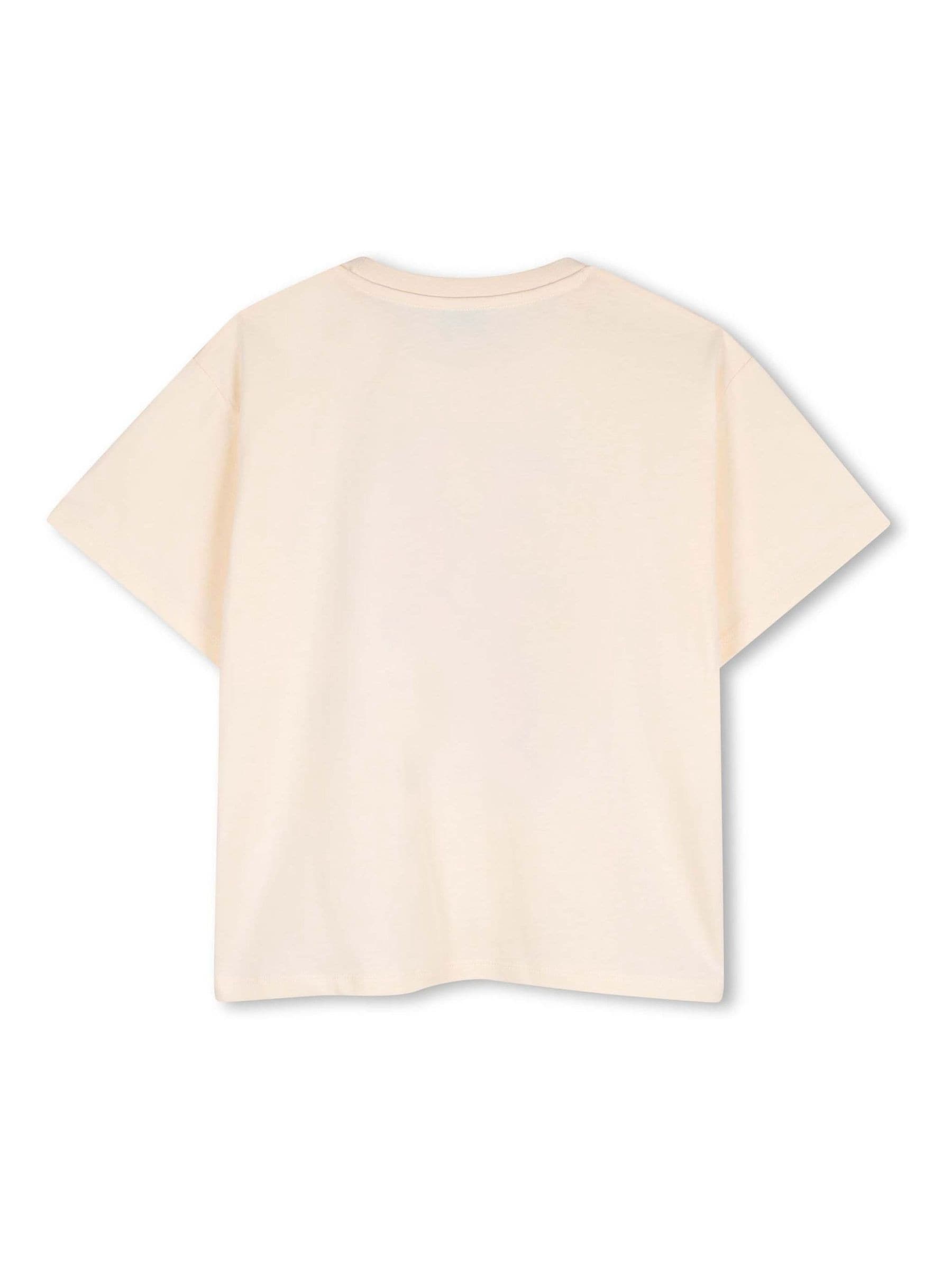 KENZO KIDS Cream Graphic Logo Crew Neck Short Sleeve T-Shirt image 4