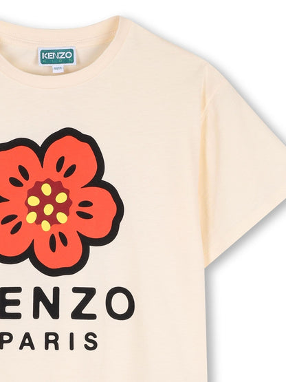 KENZO KIDS Cream Graphic Logo Crew Neck Short Sleeve T-Shirt image 5