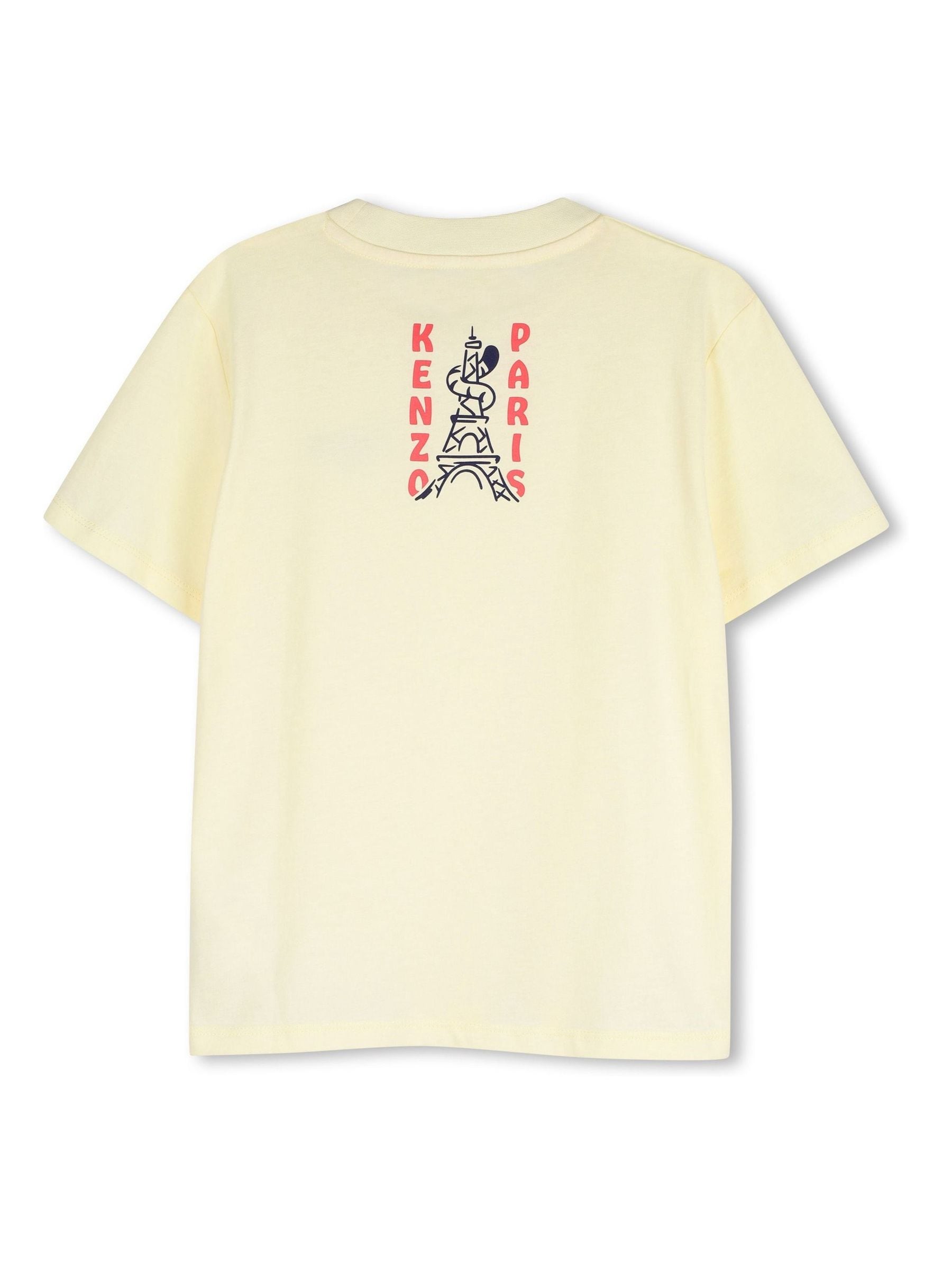 Kenzo Kids Yellow Back Graphic Logo Crew Neck Short Sleeve T-Shirt image 2