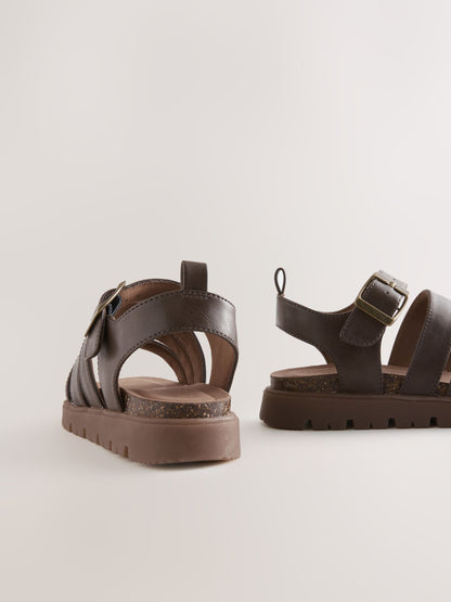 Chocolate Brown Chunky Sandals image 4