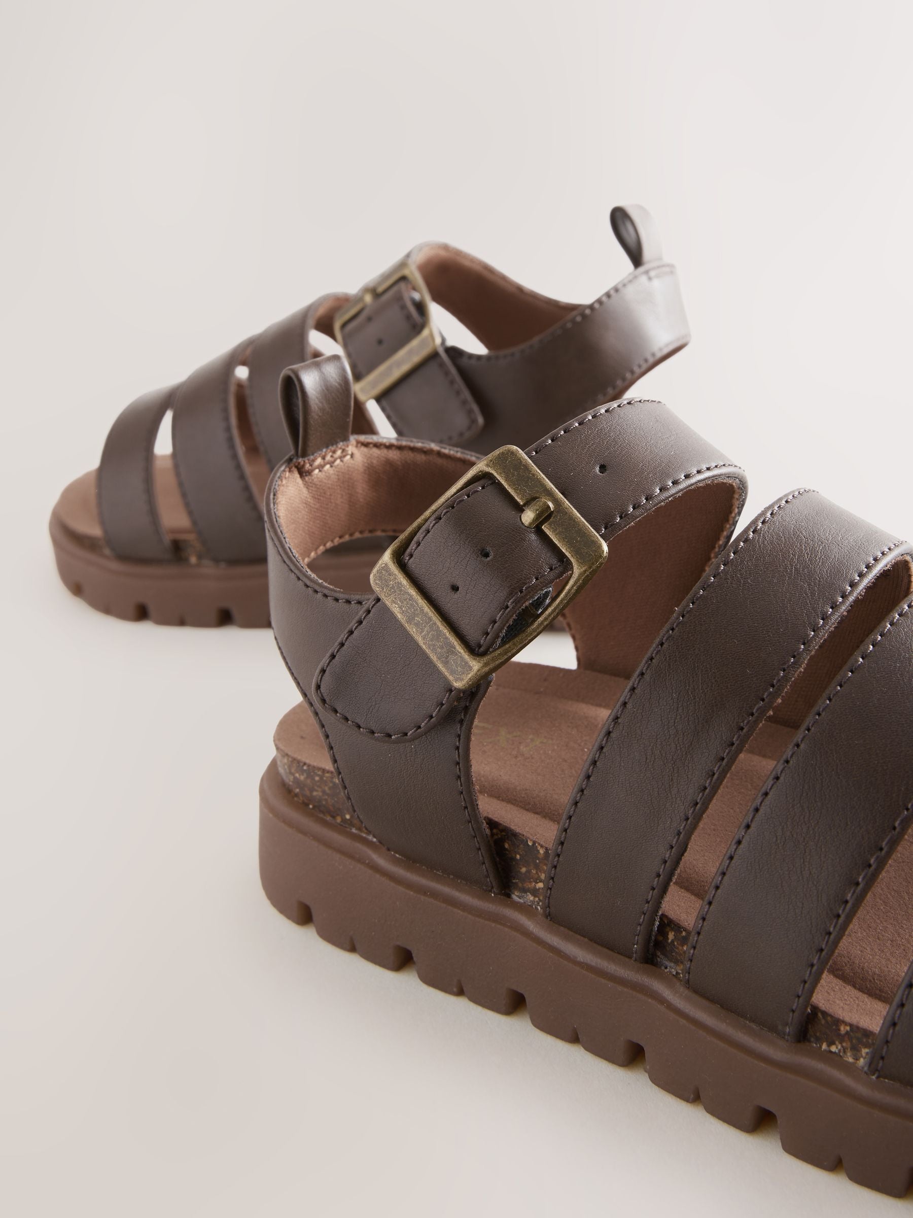 Chocolate Brown Chunky Sandals image 5