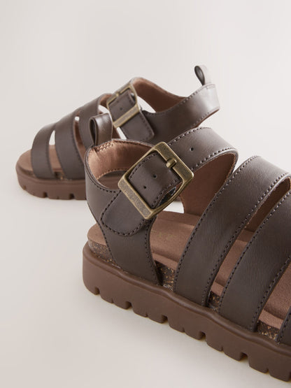 Chocolate Brown Chunky Sandals image 5