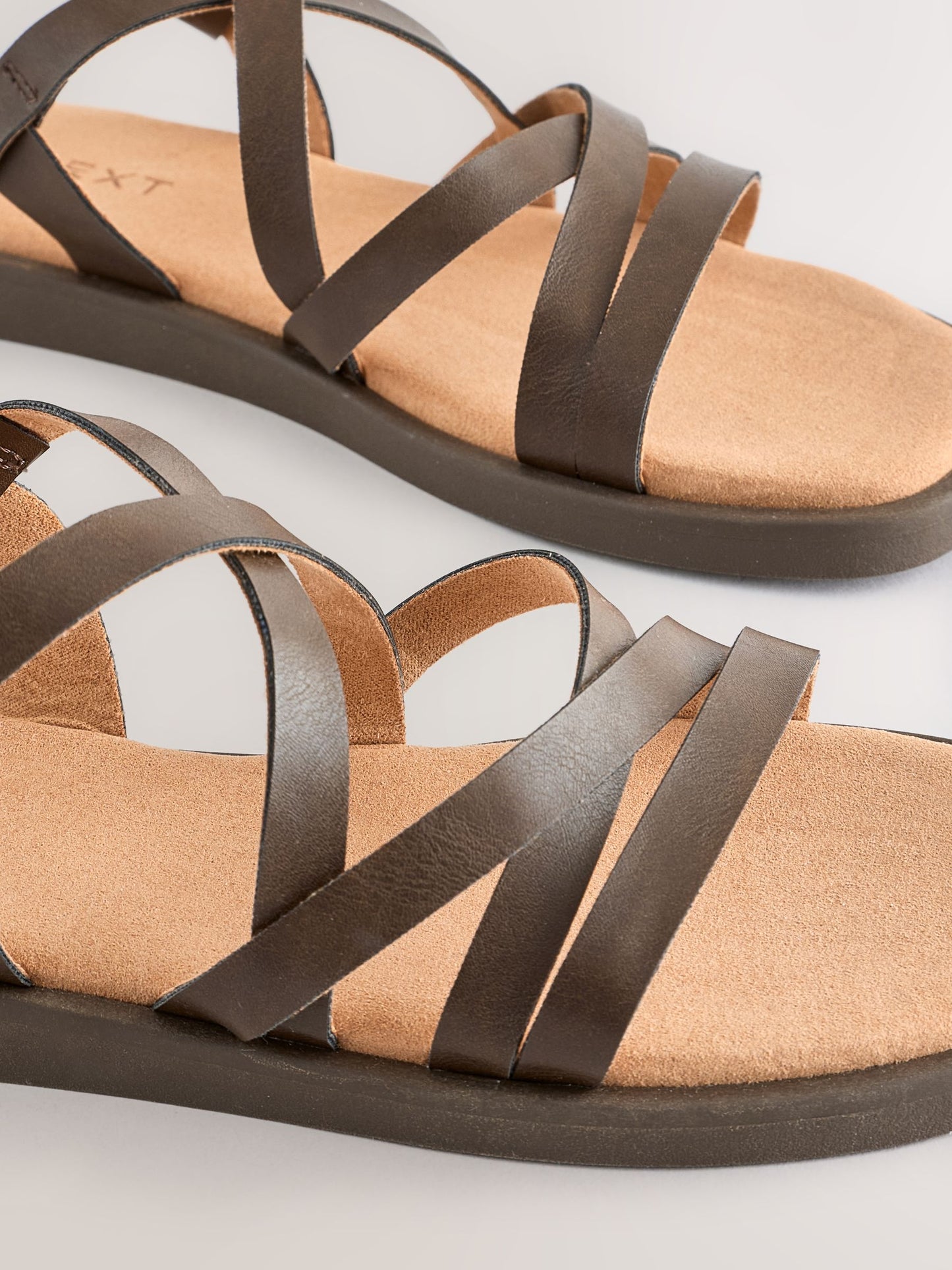 Chocolate Brown Wide Fit (G) Strappy Sandals image 4