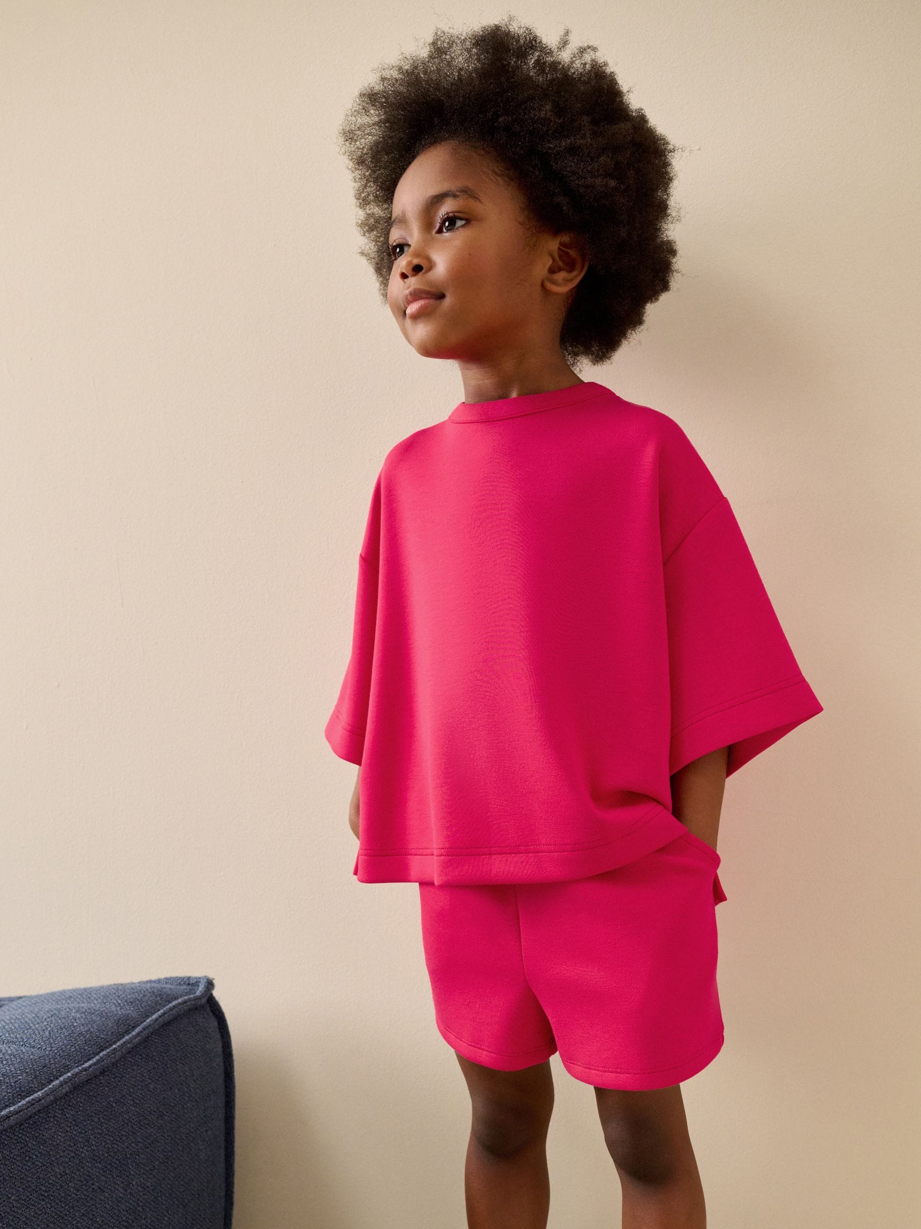 Dsiney Kidz - Bright Pink Supersoft T-Shirt and Shorts Set (3-16yrs) image 2
