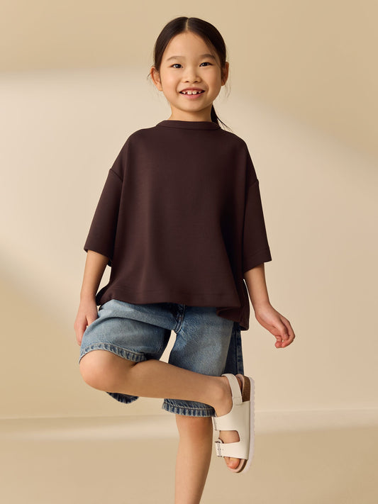 Dsiney Kidz - Chocolate Brown Supersoft Oversized Boxy T-Shirt (3-16yrs) image 1
