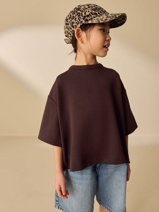 Dsiney Kidz - Chocolate Brown Supersoft Oversized Boxy T-Shirt (3-16yrs) image 2