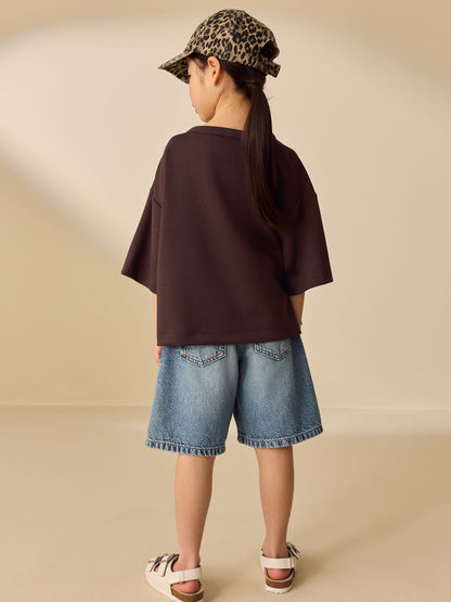 Dsiney Kidz - Chocolate Brown Supersoft Oversized Boxy T-Shirt (3-16yrs) image 3