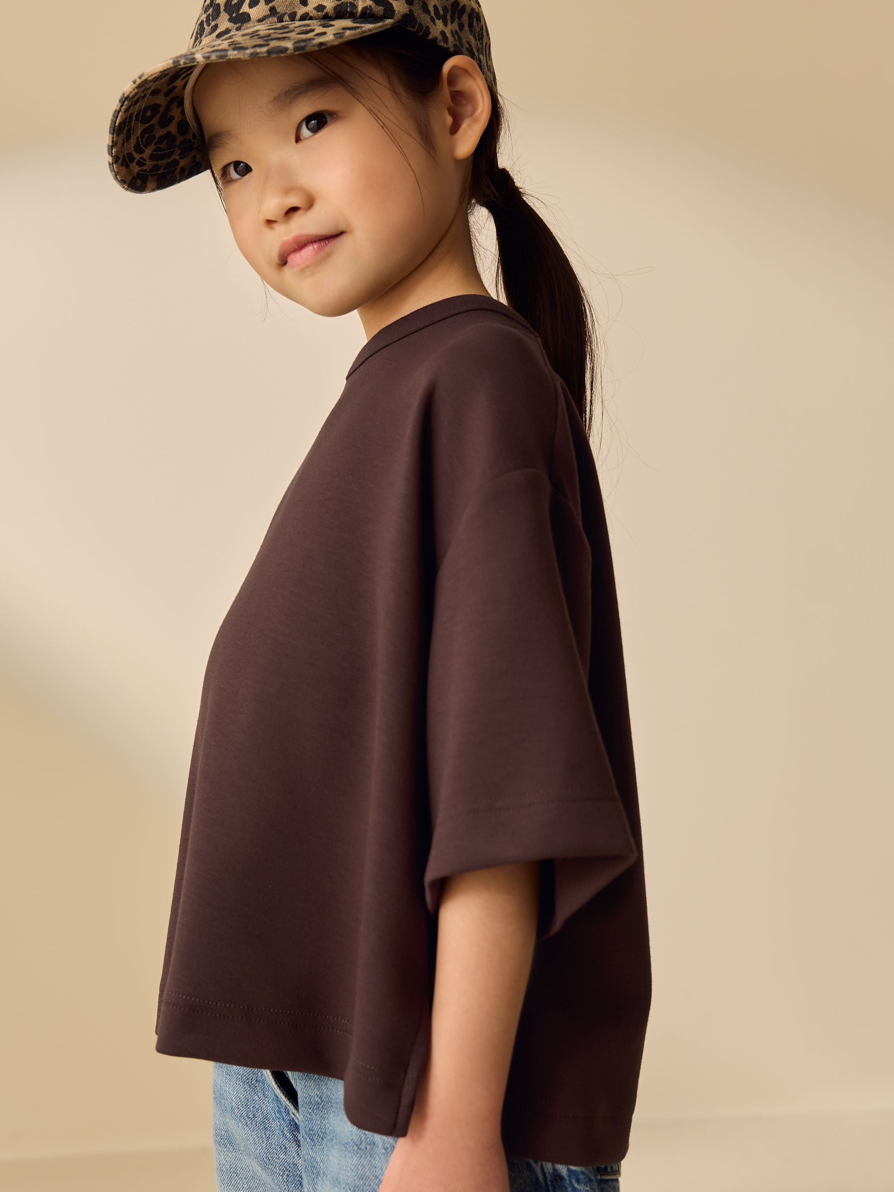 Dsiney Kidz - Chocolate Brown Supersoft Oversized Boxy T-Shirt (3-16yrs) image 4