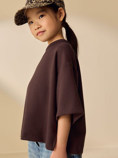Dsiney Kidz - Chocolate Brown Supersoft Oversized Boxy T-Shirt (3-16yrs) image 4
