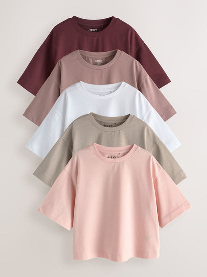 Dsiney Kidz - Neutral Oversized Boxy T-Shirts 5 Pack (3-16yrs) image 1