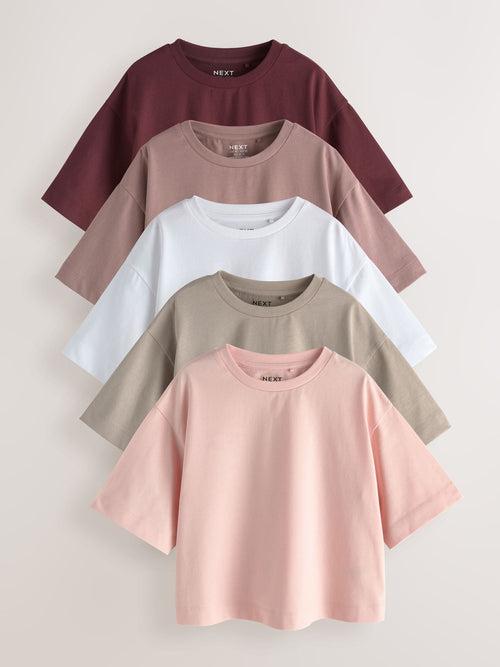 Dsiney Kidz - Neutral Oversized Boxy T-Shirts 5 Pack (3-16yrs) image 1