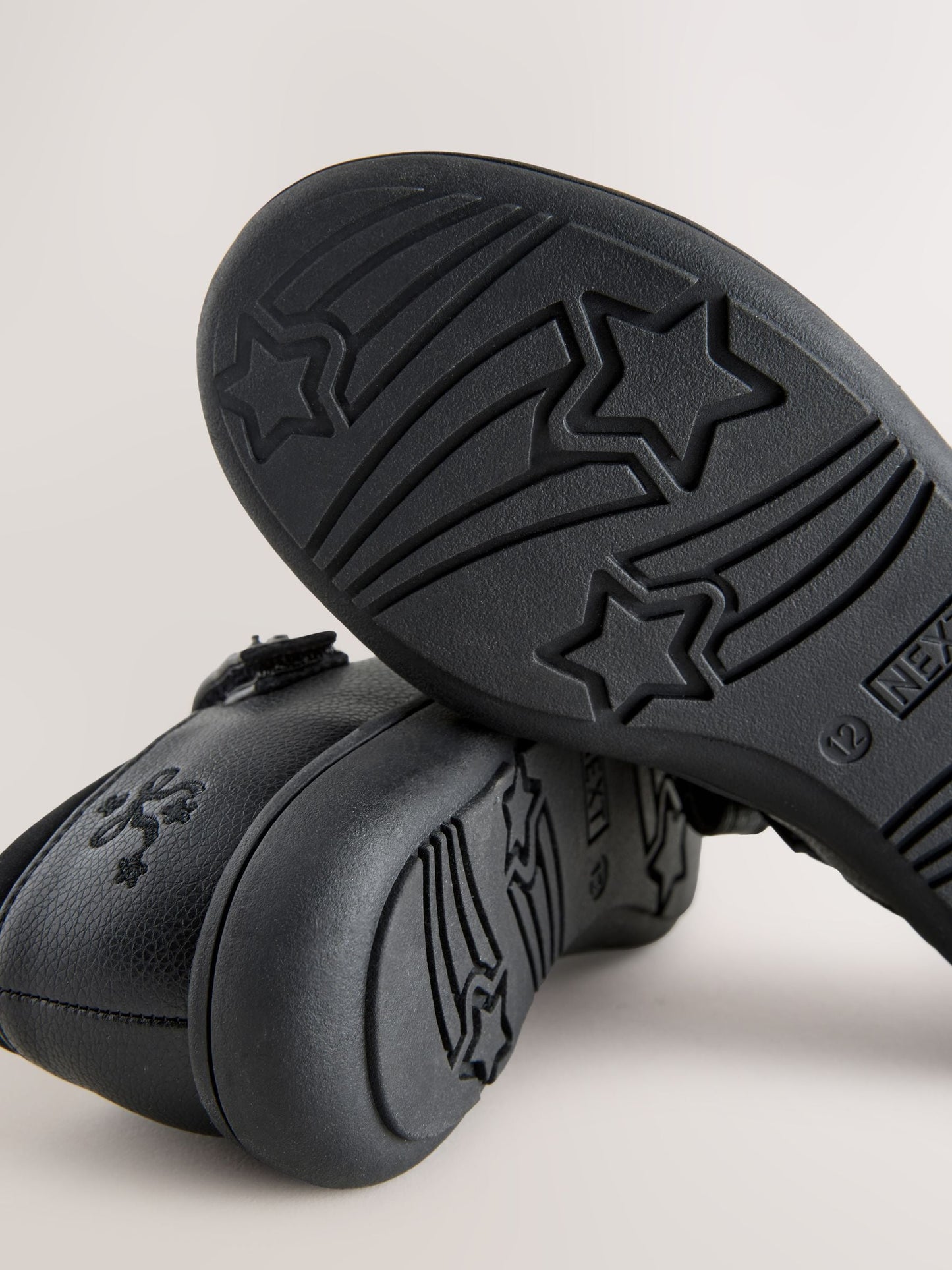 Black Matt Wide Fit (G) Embroidery Bow Mary Jane School Shoes image 5