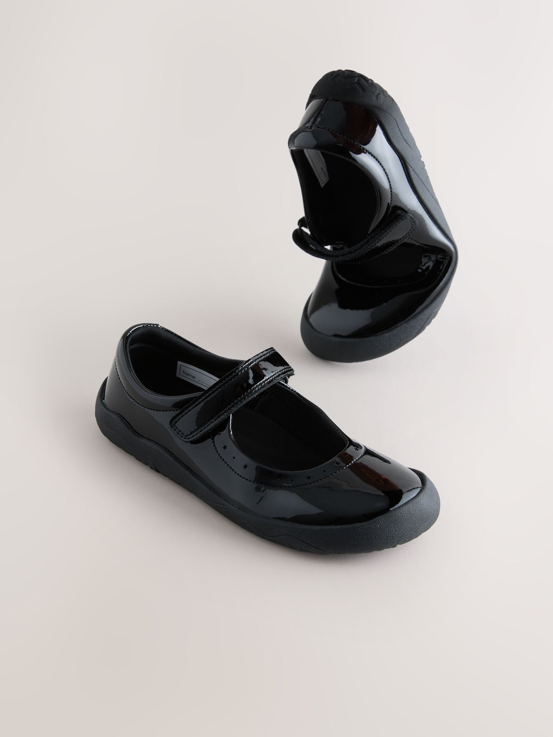 Black Patent Leather Standard Fit (F) Barefoot Mary Jane School Shoes image 1