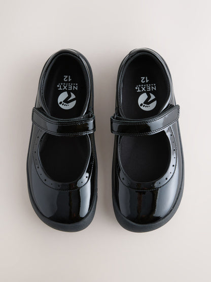 Black Patent Leather Standard Fit (F) Barefoot Mary Jane School Shoes image 3