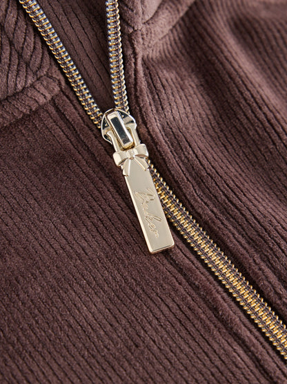 Baker by Ted Baker Chocolate Brown Velour Rib Funnel Zip Through & Joggers Set 2 Piece - image 10