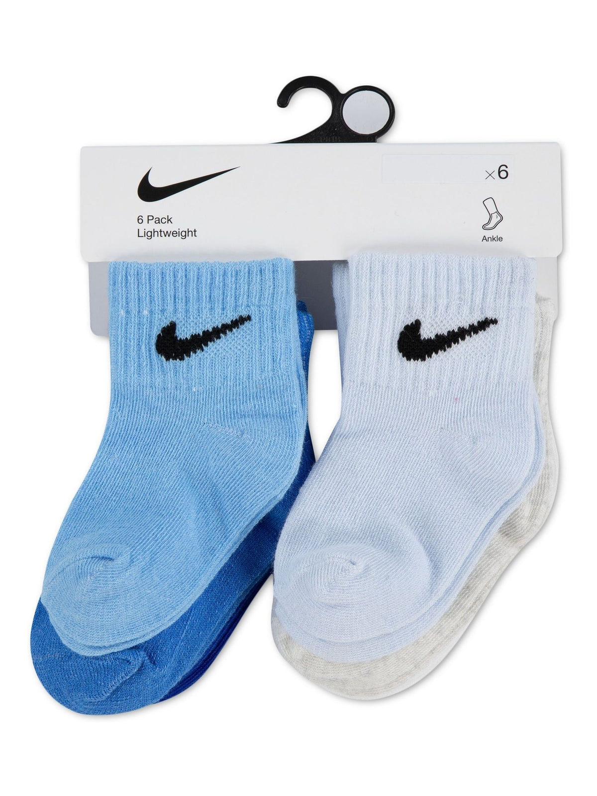 Nike Blue Infant Swoosh Ankle Socks 6 Pack - image 3