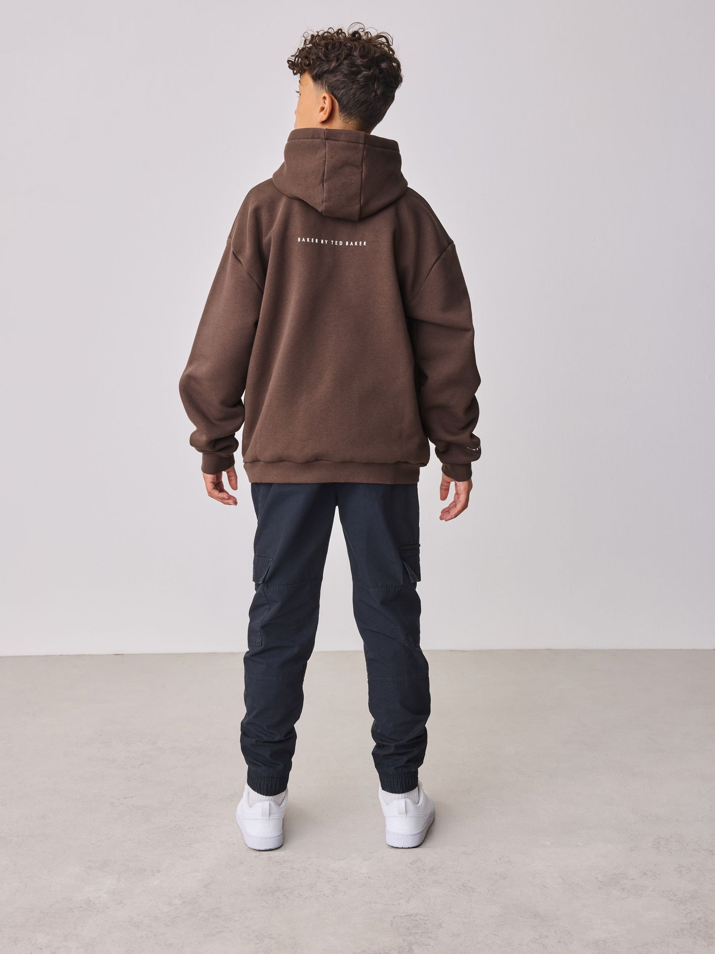Baker by Ted Baker Oversized Graphic Brown Hoodie image 5